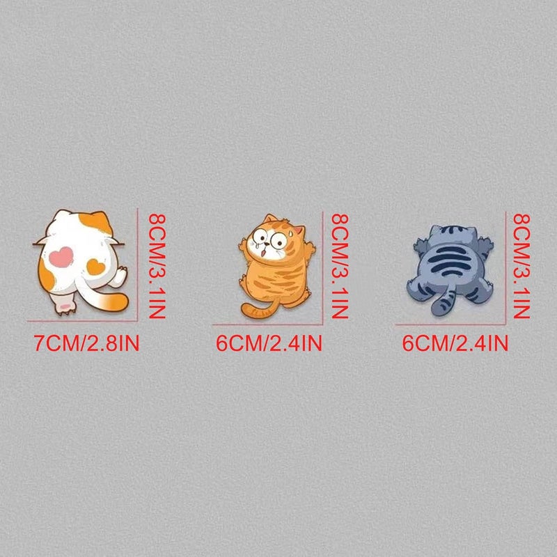 comfrt 3Pcs Cute Cats Cartoon Decal Car Stickers Reflective Sticker Cats Decorative Sticker Sticker for Car Electric Bicycle Scooter - Image 3