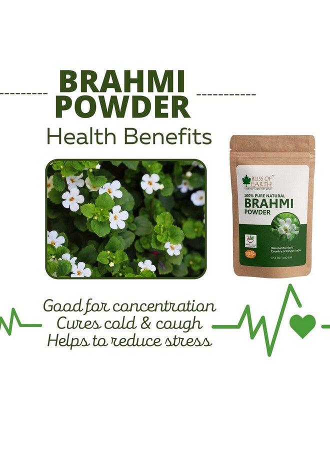 Bliss of Earth 100% Pure & Natural Brahmi Powder (Pack of 4) - Image 2