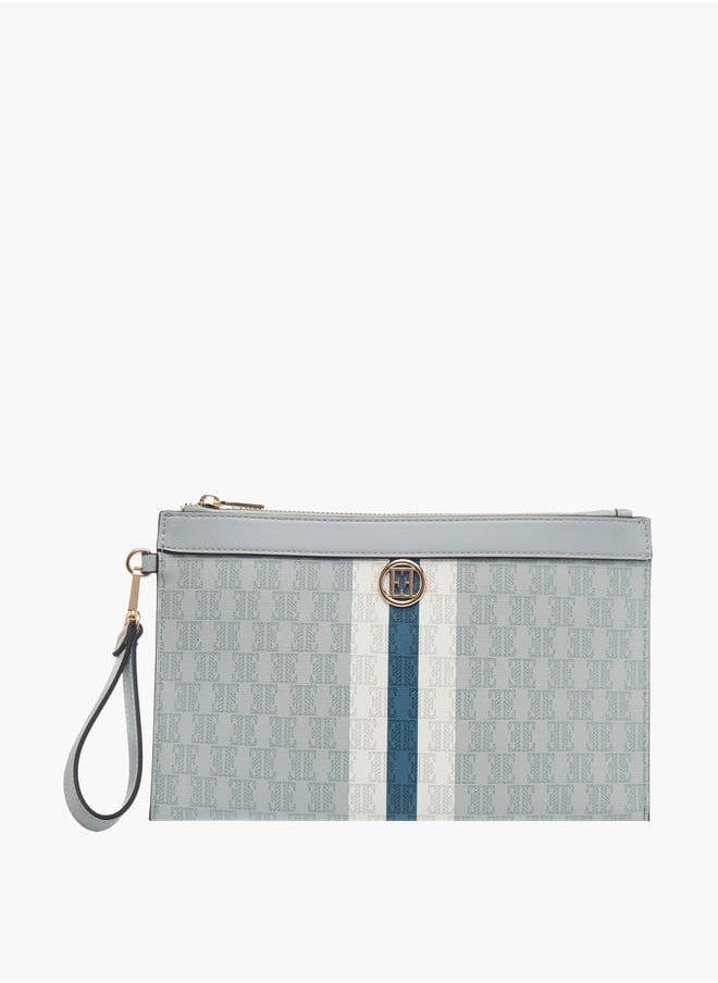 ELLE - Womens Monogram Print Wallet With Zip Closure - Image 1