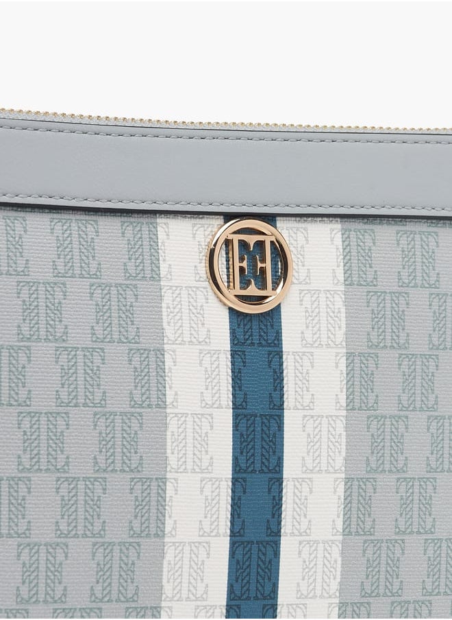 ELLE - Womens Monogram Print Wallet With Zip Closure - Image 1