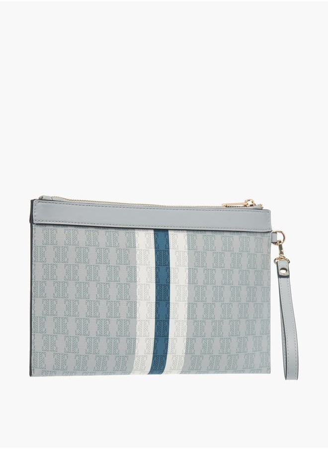 ELLE - Womens Monogram Print Wallet With Zip Closure - Image 1