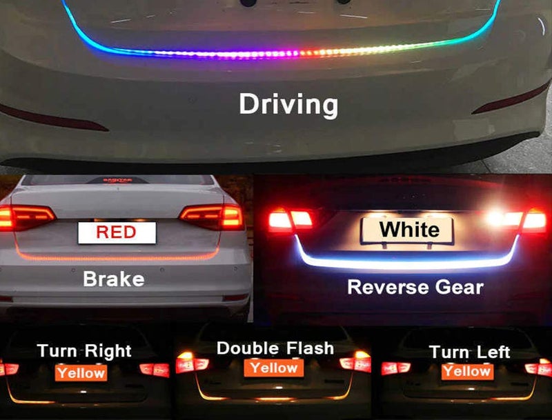 Selifaur 48Inch Ice Blue & Red DRL LED Brake with Side Turn Signal & Parking Indication Trunk | Boot | Dicky Light for Tavera Type-1 - Image 2