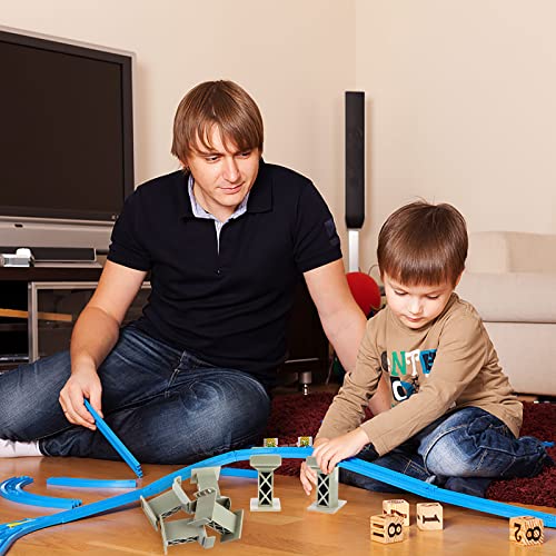 Ioffersuper 6 Pcs Train Bridge Pier Track Railway Accessories Multi Level Support Risers High Level Blocks Compatible All Major Brands, Grey Upgraded Version - Image 4