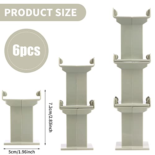Ioffersuper 6 Pcs Train Bridge Pier Track Railway Accessories Multi Level Support Risers High Level Blocks Compatible All Major Brands, Grey Upgraded Version - Image 2