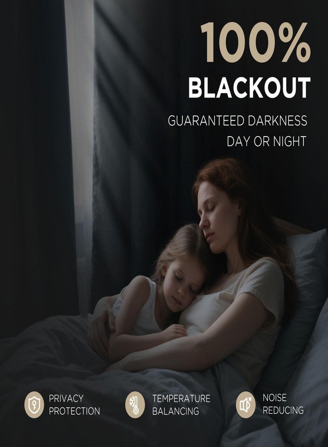 Joydeco 100% Black Out Curtains 108 inch Long 2 Panels Burg Natural Blackout Linen Drapes for Bedroom Living Room Darkening Curtain Thermal Insulated Back tab Rod Pocket(37x108 inch,Linen) - Image 3