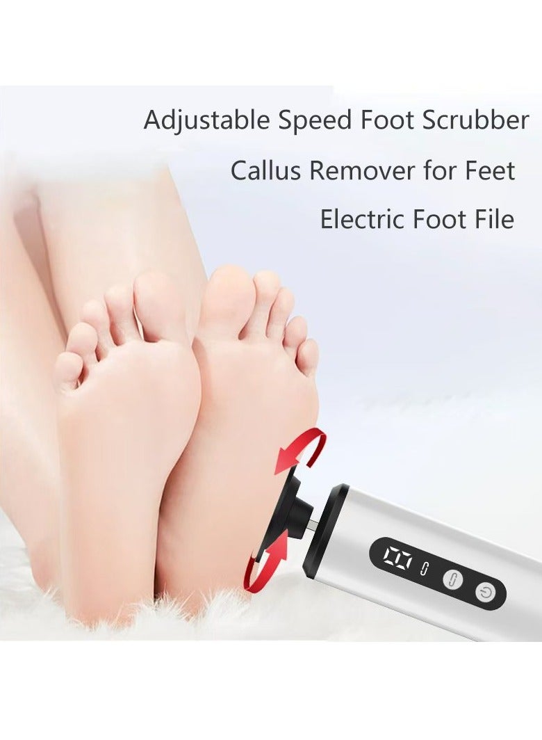 إيفرين مزيل مسامير القدمين الكهربائي، محمول 1200 مللي أمبير/ساعة قابل لإعادة الشحن، 1-9 إعدادات سرعة قابلة للتعديل، مبرد قدم كهربائي للباديكير المستقر والعناية بالأظافر، للاستخدام المنزلي وأثناء السفر (أبيض) - Image 2