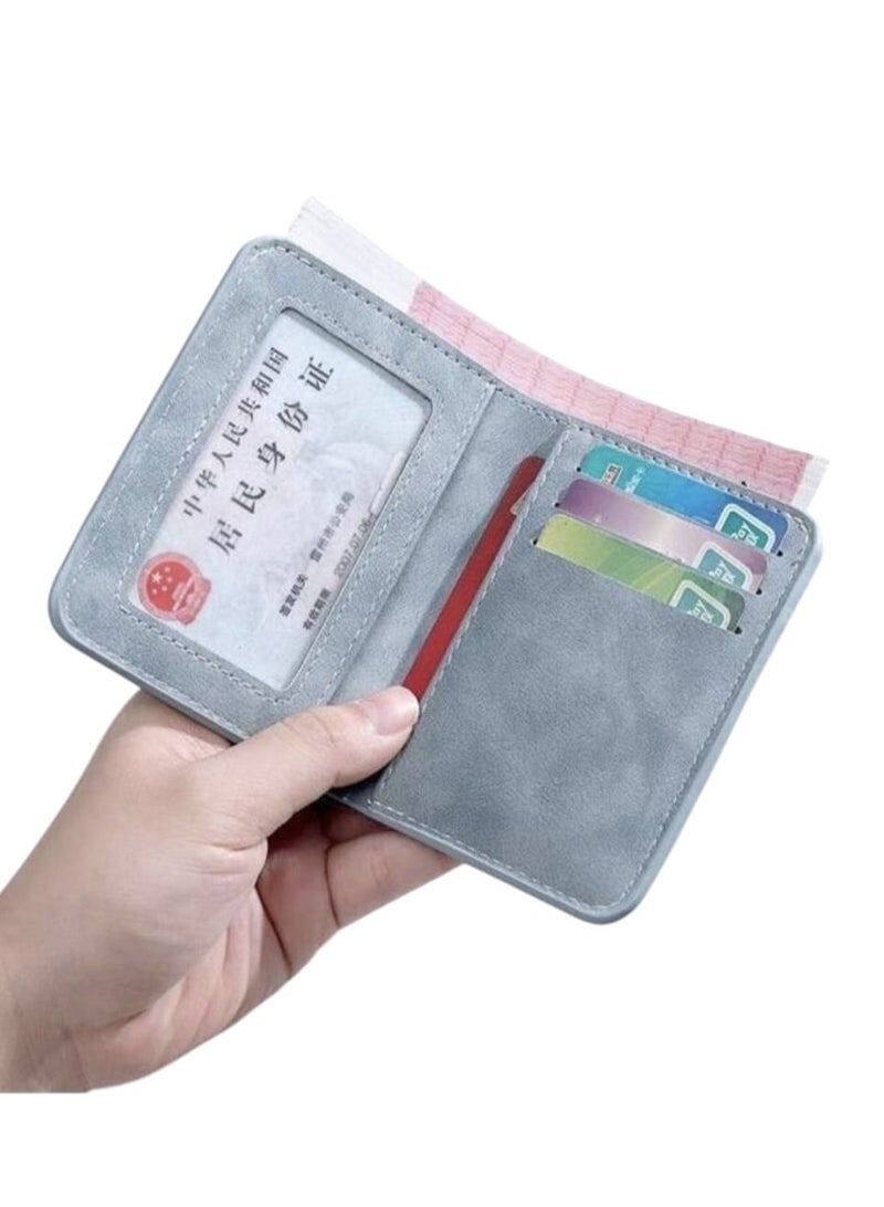 Men's Wallet Ultra-thin Soft Short One Piece Multi-functional Youth Bank Card Flip Metal Vertical Bifold Wallet Card Holder Perfect Gift Choice  - Image 1