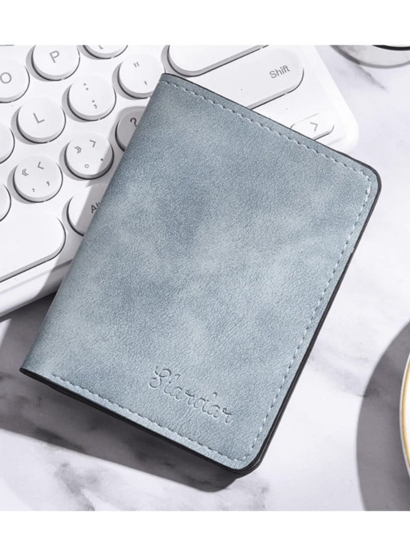 Men's Wallet Ultra-thin Soft Short One Piece Multi-functional Youth Bank Card Flip Metal Vertical Bifold Wallet Card Holder Perfect Gift Choice  - Image 3