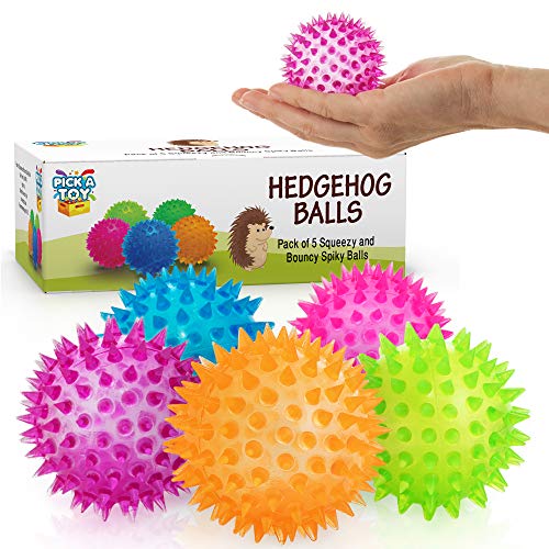 Pick A Toy Squishy Stress Relief Sensory Toys Fidget Spiky Ball 5 Pcs Set EcoFriendly Squeezy Antistress Toy Balls for Men Women Adults Teens Children Ideal for People with OCD ADHD ADD Autism - Image 1
