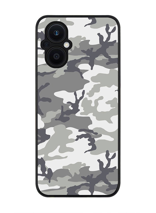 Stylizedd Rugged Black edge case for Oppo Reno7 Z  Slim fit Soft Case Flexible Rubber Edges Anti Drop TPU Gel Thin Cover - Artic Camo - Image 1