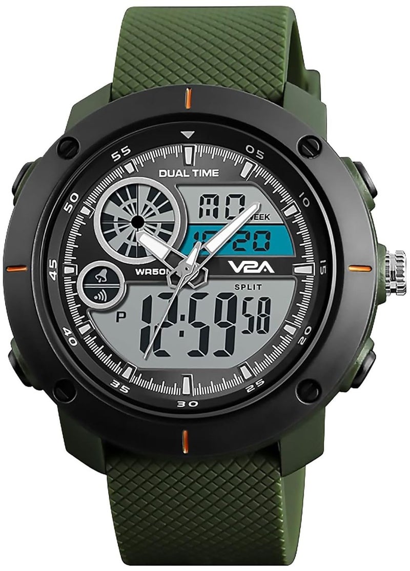 V2A Analogue-Digital Black Dial Men's & Boy's Watch - Skm-1361 - Image 1