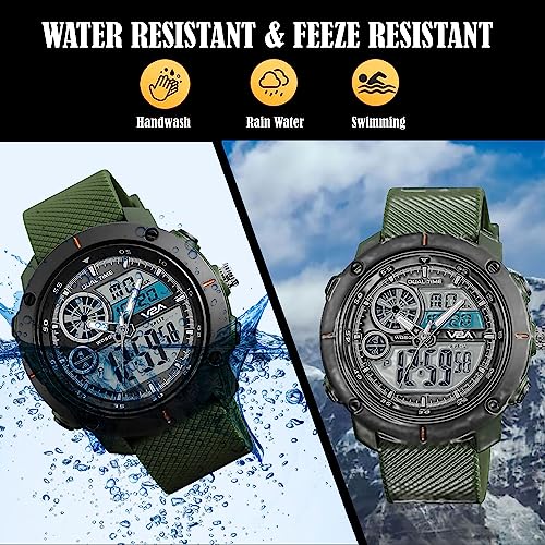 V2A Analogue-Digital Black Dial Men's & Boy's Watch - Skm-1361 - Image 4