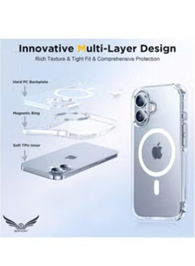 MUNTAQI iPhone 16 6.1 inch MagSafe Case – Slim, Military-Grade Protection, Clear, Wireless Charging Compatible - Image 4