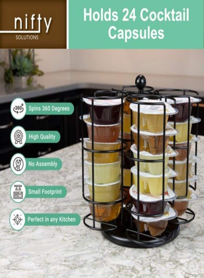Nifty Solutions Compatible with Bartesian Cocktail Holds up to 24 Capsule Pods, Spins 360-Degrees, Medium (Pack of 1), Black, (5620) - Image 5