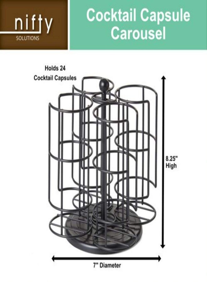 Nifty Solutions Compatible with Bartesian Cocktail Holds up to 24 Capsule Pods, Spins 360-Degrees, Medium (Pack of 1), Black, (5620) - Image 4