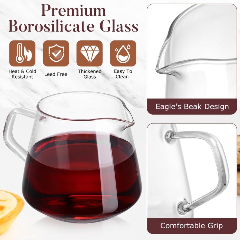 Veemoon Hand Pour Coffee Maker Glass Coffee Server Latte Art Pitcher Home Carafe Cup Server Simple Drinks Dispenser Clear Maker(650 ML) - Image 5