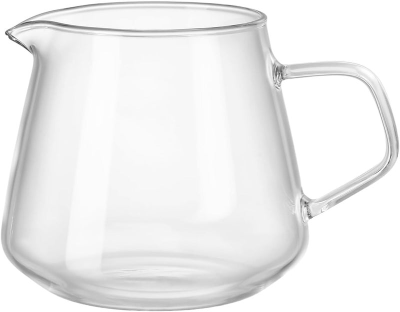 Veemoon Hand Pour Coffee Maker Glass Coffee Server Latte Art Pitcher Home Carafe Cup Server Simple Drinks Dispenser Clear Maker(650 ML) - Image 1