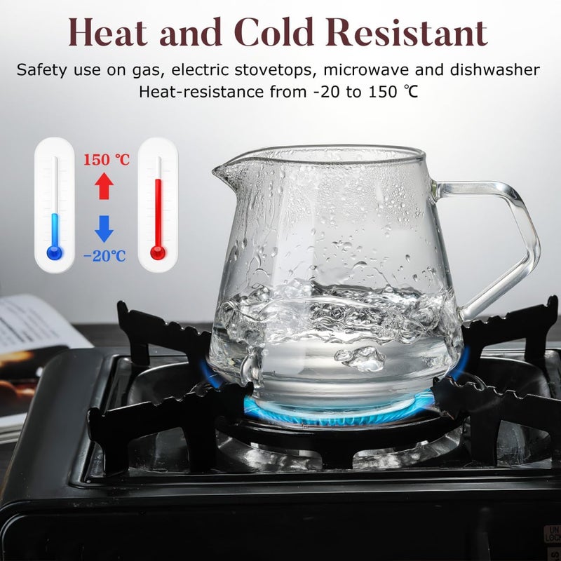 Veemoon Hand Pour Coffee Maker Glass Coffee Server Latte Art Pitcher Home Carafe Cup Server Simple Drinks Dispenser Clear Maker(650 ML) - Image 4