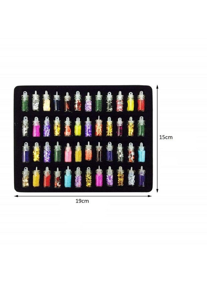 Trendy Club 3D Glitter Powder Manicure Set For Nail Decoration (Multicolour) Pack Of 48 Bottles  - Image 3