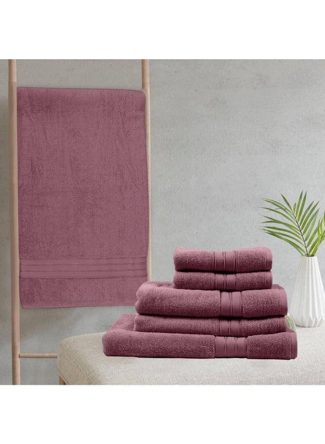 BYFT Home Trendy (Lavender) Premium Cotton Bath Sheet (90 X 180 Cm-Set Of 2) Highly Absorbent, High Quality Bath Linen With Striped Dobby 550 Gsm - Image 1
