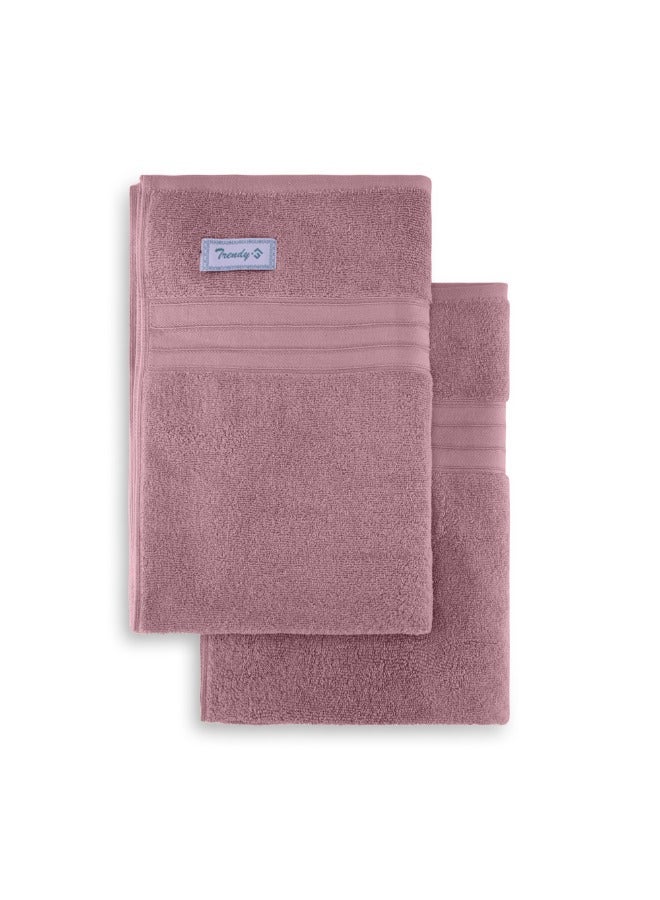 BYFT Home Trendy (Lavender) Premium Cotton Bath Sheet (90 X 180 Cm-Set Of 2) Highly Absorbent, High Quality Bath Linen With Striped Dobby 550 Gsm - Image 4