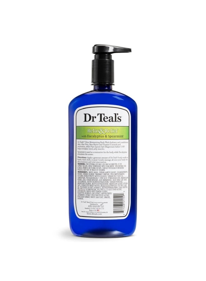 Dr. Teals Dr. Teal's Body Wash with Pure Epsom Salt, Relax & Relief with Eucalyptus & Spearmint | Shower Gel 710ml - Image 3