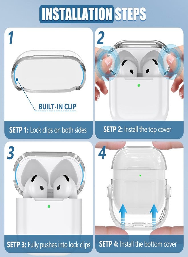 Wowwat Safety Lock for Airpods 4 Case,TPU Clear Cases for Apple Airpods 4 USB-C with Cleaner Kit, Drop Protection Airpods 4 Case Cover for Men for Women with Lock and Keychain,Clear+White - Image 5