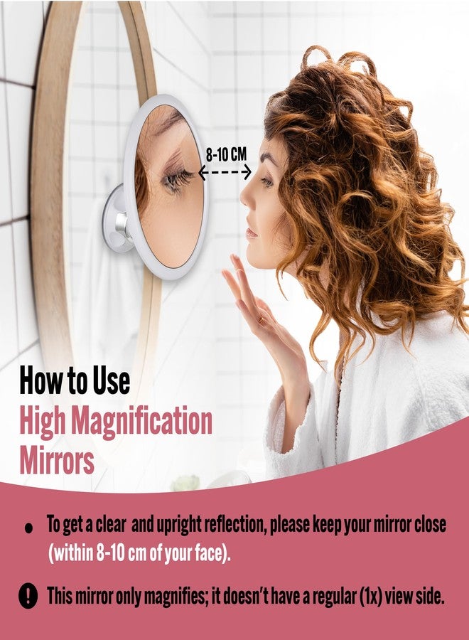 MIRRORVANA 10X Round Magnifying Mirror for Applying Makeup - Suction Cup Cosmetic Make Up Mirror, Ideal for Vanity, Bathroom, and Travel Use - 6.7" Diameter - Image 3