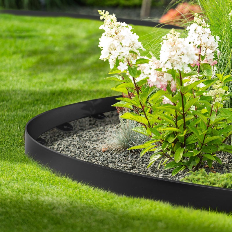 Jorvila Landscape Edging, 1.5" x 100' Plastic Garden Edging with 120 Pcs Metal Spikes, Flexible Garden Border for Lawn, Landscaping, Flower Beds - Image 4