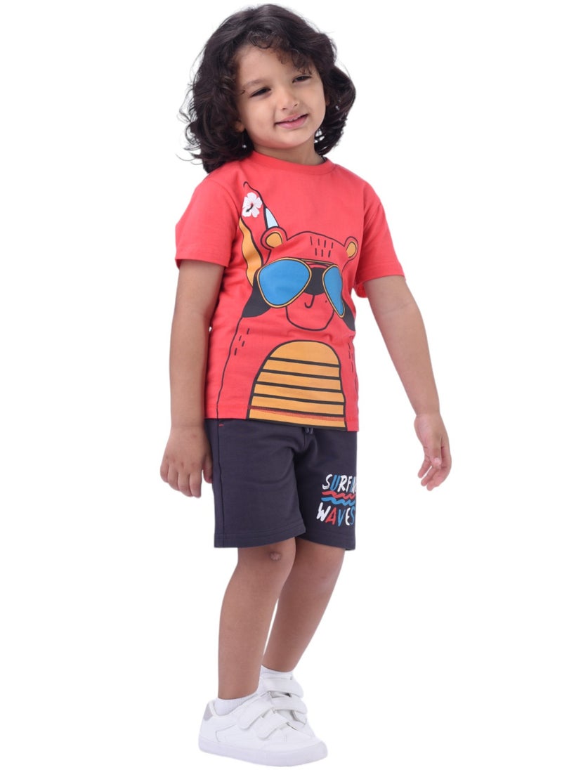 Kids Boys 2-Piece Set - T-Shirt & Shorts Set- Rust & Grey - pzsku/ZD3857C2DA78853D0BF1BZ/45/_/1708615528/408dbff4-1b33-421c-9341-91644f82f903