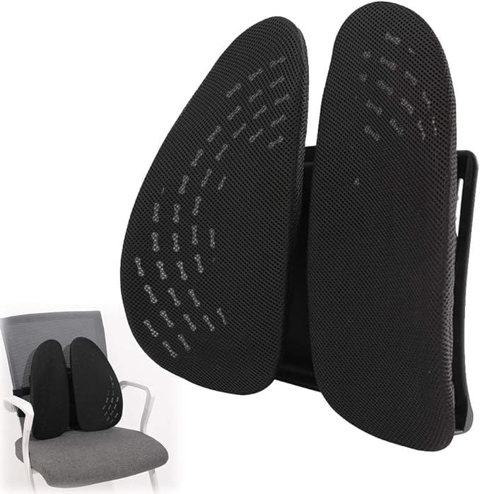 Brikipth Brikipth Lumbar Back SupportSpine AlignmentBack Pain Reliever Posture Corrector HeightAdjustable Elastic System with Steel Reinforcement Best Gift for Car Home and Office Use Black