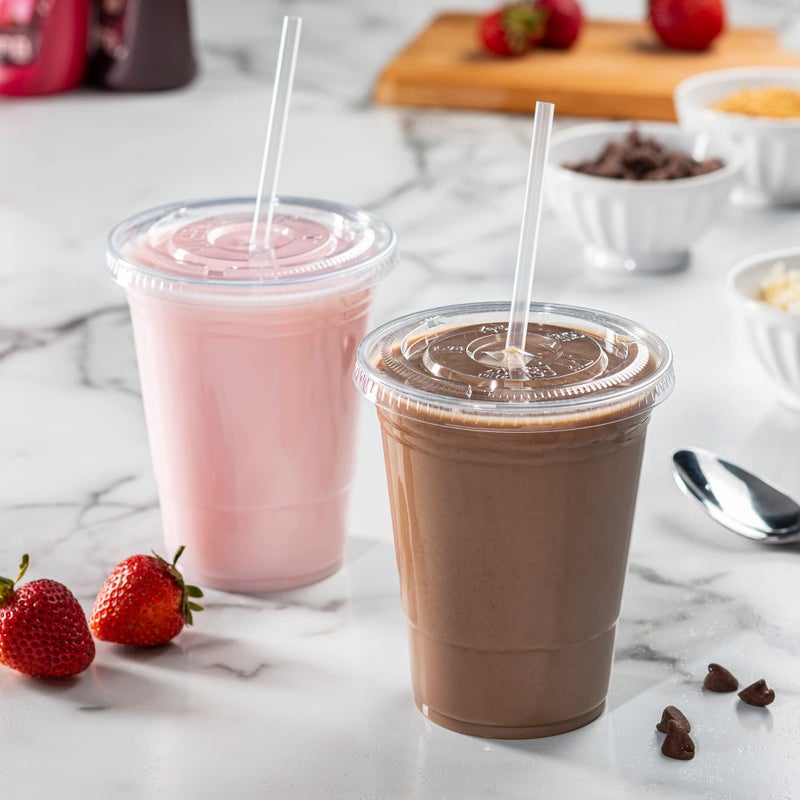 Comfy Package [16 oz. - 50 Count Clear Plastic Cups With Lids  Disposable Coffee Cups with Flat Lids - Ideal for Cold Beverages  Smoothies  and To-Go Drinks - Image 5