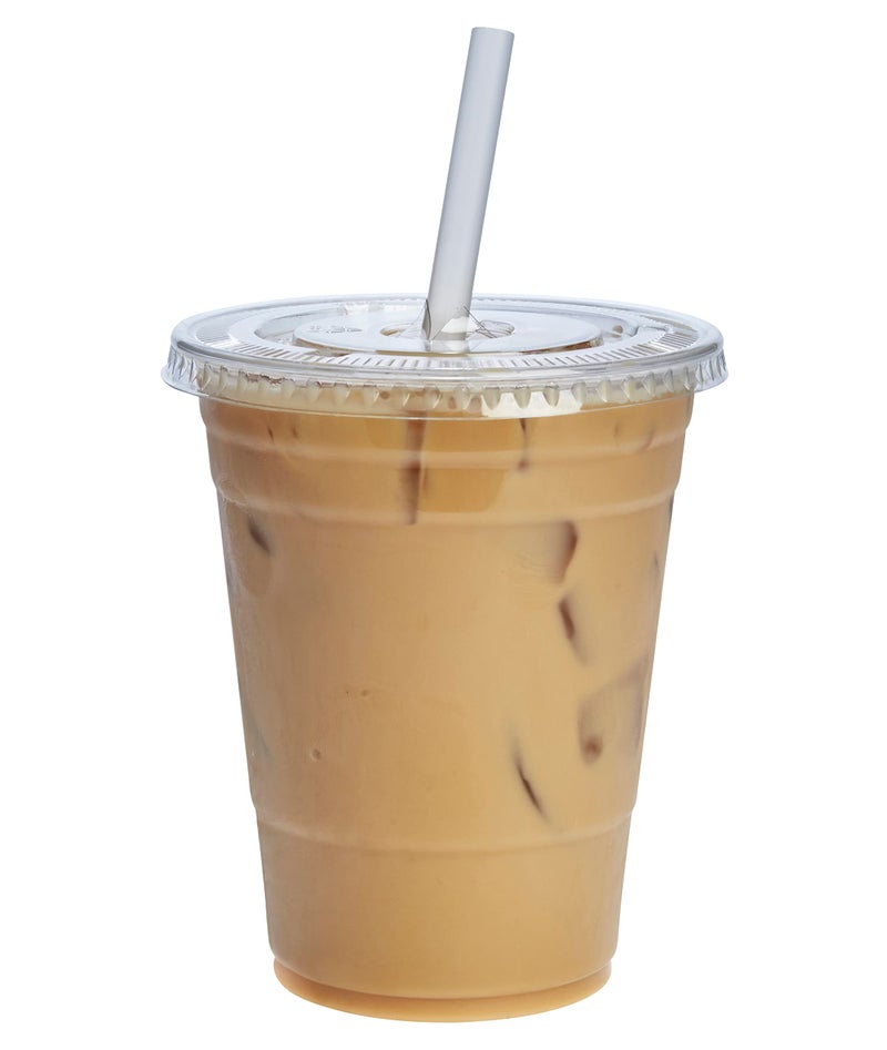 Comfy Package [16 oz. - 50 Count Clear Plastic Cups With Lids  Disposable Coffee Cups with Flat Lids - Ideal for Cold Beverages  Smoothies  and To-Go Drinks - Image 1