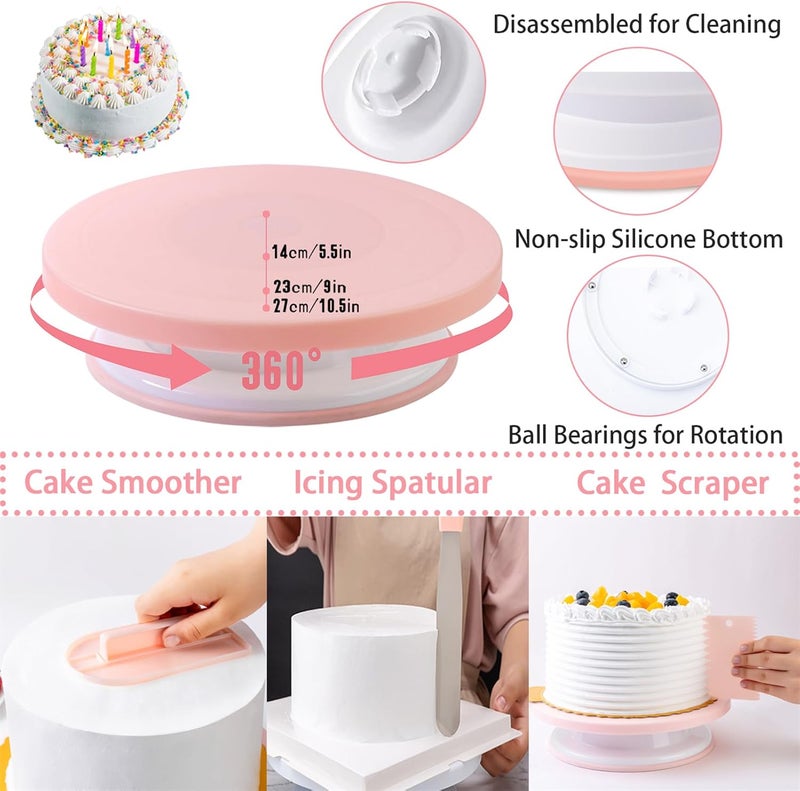 Nifogo Cake Decorating Supplies Kit Tools 356pcs, Baking Accessories with Cake Turntable, Pastry Piping Bag, Piping Icing Tips for Beginners - Image 4