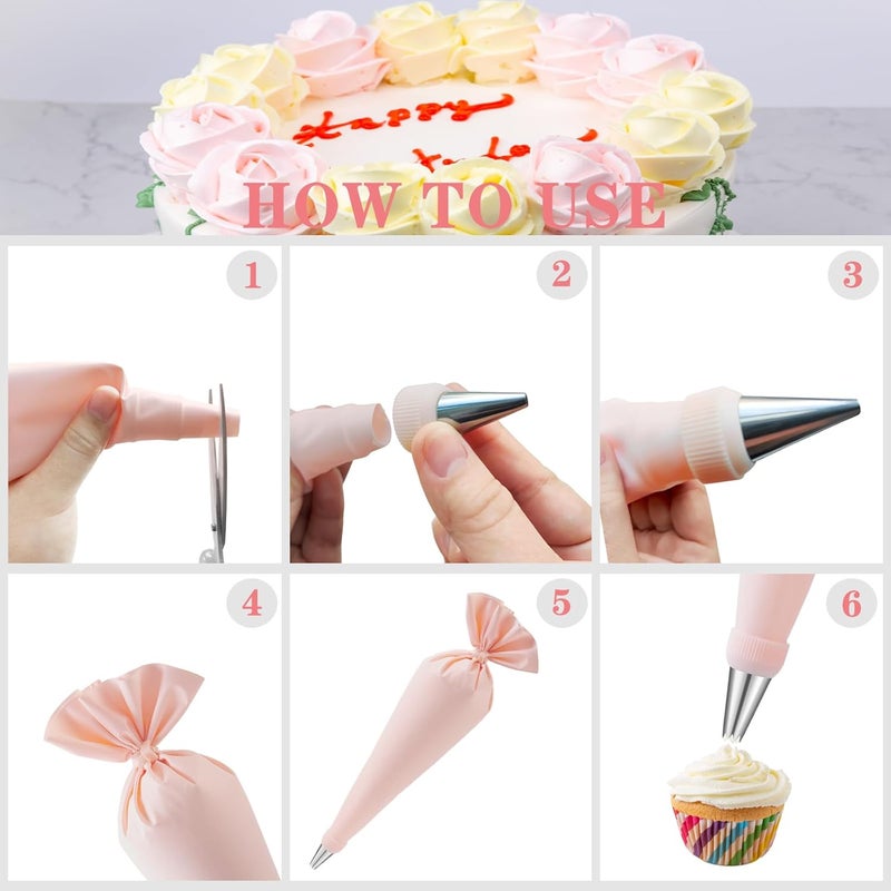 Nifogo Cake Decorating Supplies Kit Tools 356pcs, Baking Accessories with Cake Turntable, Pastry Piping Bag, Piping Icing Tips for Beginners - Image 5