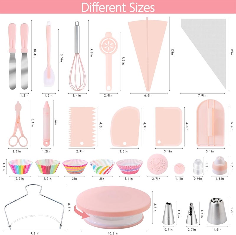 Nifogo Cake Decorating Supplies Kit Tools 356pcs, Baking Accessories with Cake Turntable, Pastry Piping Bag, Piping Icing Tips for Beginners - Image 2