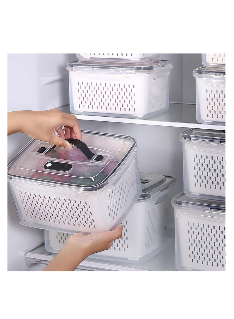 Joyelink Outdoor Handheld Picnic Box - Field Fruit & Vegetable Organiser - Picnic Double Drainer - Berry Organiser - Fresh Food Organiser - Food Organiser with Lid - Fruit Organiser with Strainer - Fridge Fruit & Food Organiser Set - Image 4