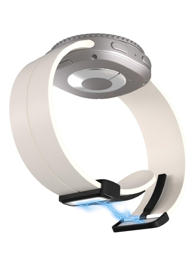 O Ozone Sport Band For Samsung Galaxy Watch 8 40mm/44mm/Classic 46mm , Soft Silicone Strap with Magnetic Buckle for Men Women- White - Image 3