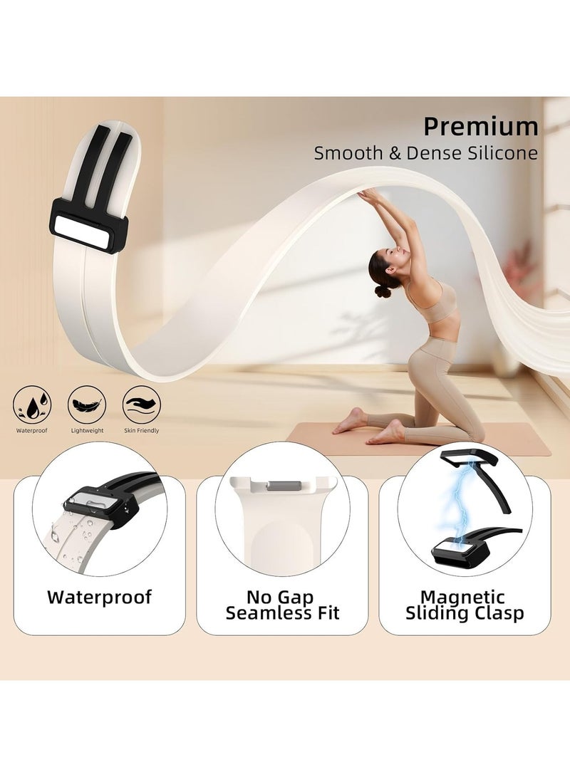 O Ozone Sport Band For Samsung Galaxy Watch 8 40mm/44mm/Classic 46mm , Soft Silicone Strap with Magnetic Buckle for Men Women- White - Image 5