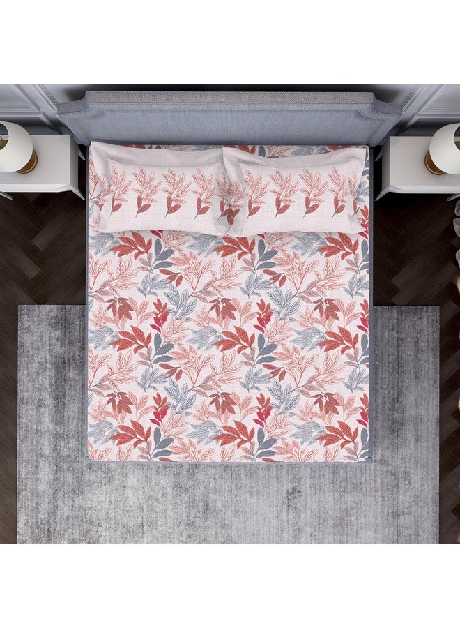 Spaces Atrium 144 TC 100% Cotton Bedsheet for Double Bed with 2 Pillow Cover | Diwali Festive Print & Super Soft (88" X 100" Inches) - Blush - Image 3