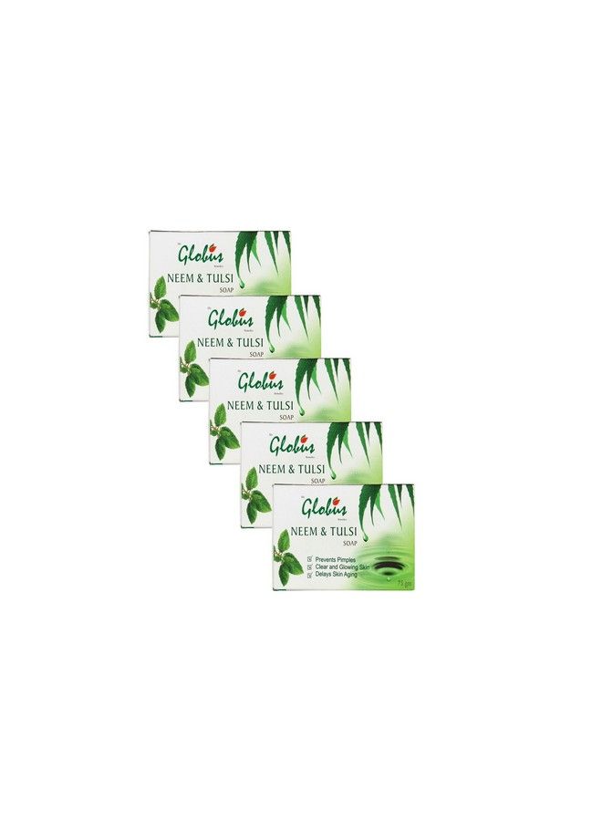 Globus Remedies Globus Neem & Tulsi Soap 75 Gm (Pack Of 5) - Image 2