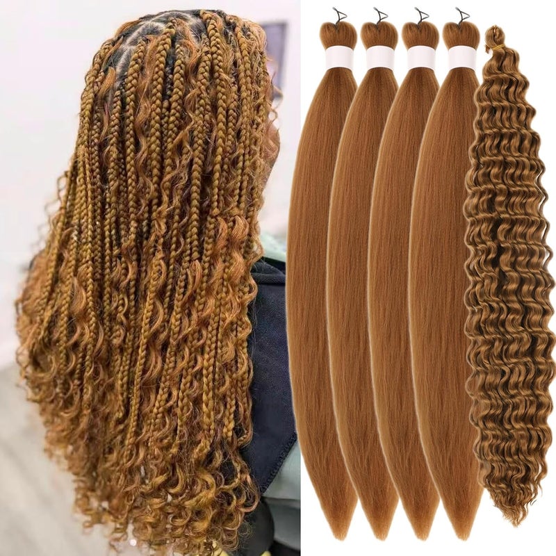 Leticia Honey Blonde Boho Hair for Braiding Color 27 Braiding Hair Pre Stretched Hypoallergenic Synthetic Knotless ez Braid Crochet Boho Braids Itch Free Non Toxic 26 Inch - Image 1