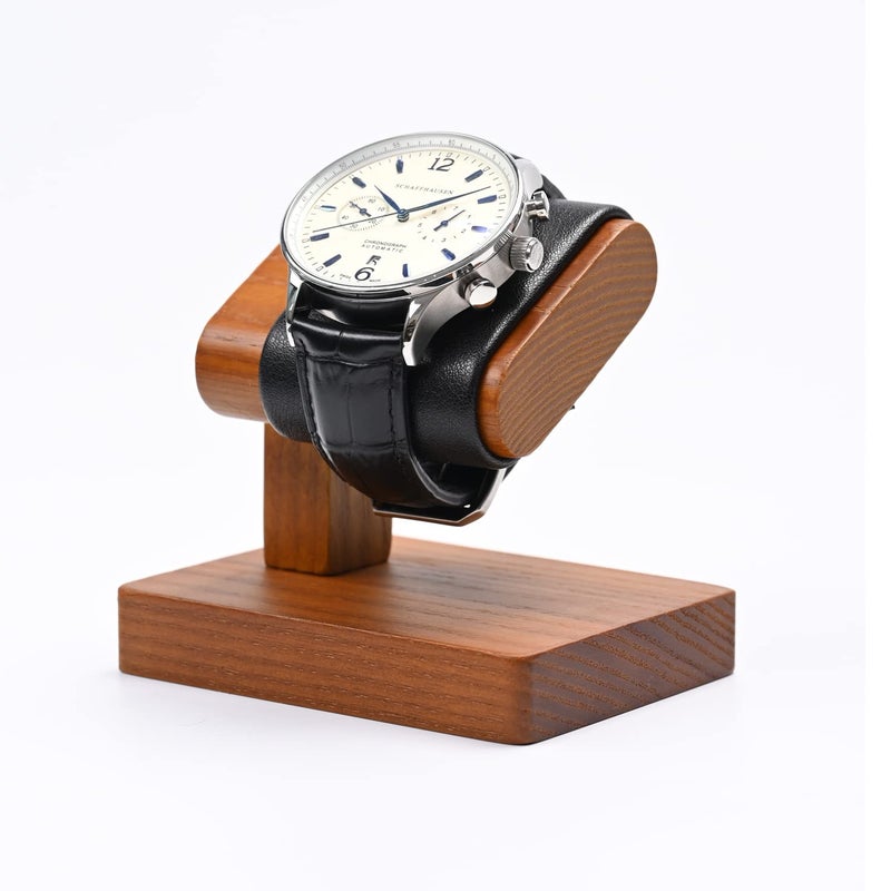 Oirlv Solid Wood Single Watch Display Stand Showcase Bracelet Bangle Jewelry Display Holder Wristwatch Holder for Men or WomenBlack - Image 2