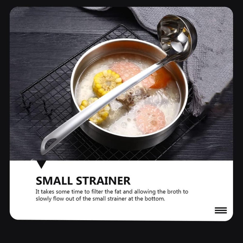 S SINDHIA S SINDHIA Pure Stainless Steel Oil Filter Spoon Skimmer Spoon Cooking Oil Filter Long Handle Skimmer Spoon Scoop 305 CM Silver Colour 1 pcs - Image 3