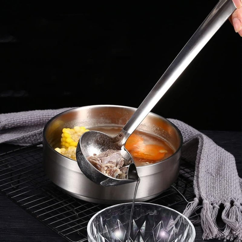 S SINDHIA S SINDHIA Pure Stainless Steel Oil Filter Spoon Skimmer Spoon Cooking Oil Filter Long Handle Skimmer Spoon Scoop 305 CM Silver Colour 1 pcs - Image 4