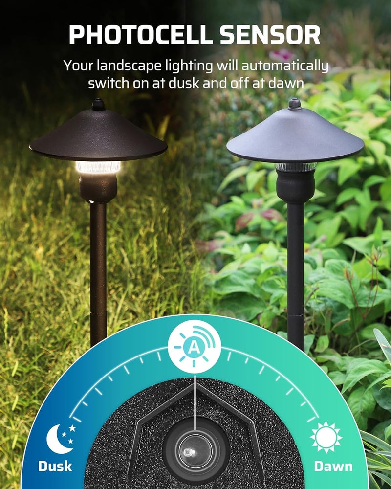 DEWENWILS 60W Low Voltage Landscape Transformer with Photocell Sensor, Low Voltage Transformer 120V AC to 12V AC, Landscape Lighting Transformer for Outdoor Lights, Garden Lights, Spotlight, UL Listed - Image 3
