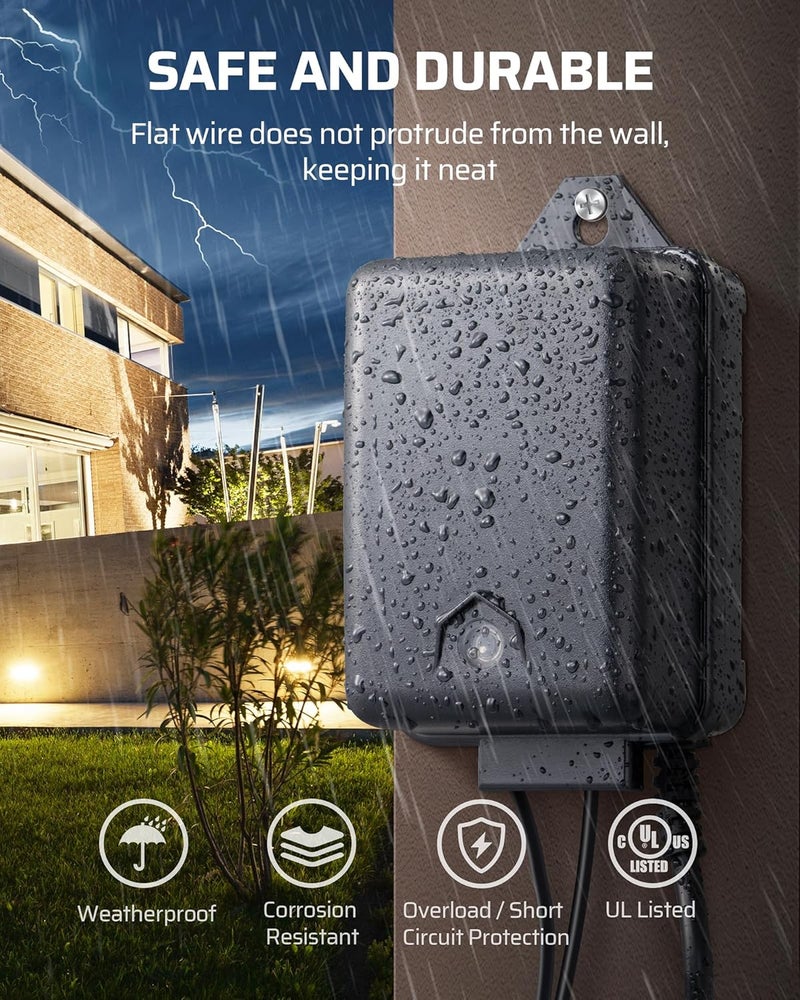 DEWENWILS 60W Low Voltage Landscape Transformer with Photocell Sensor, Low Voltage Transformer 120V AC to 12V AC, Landscape Lighting Transformer for Outdoor Lights, Garden Lights, Spotlight, UL Listed - Image 5
