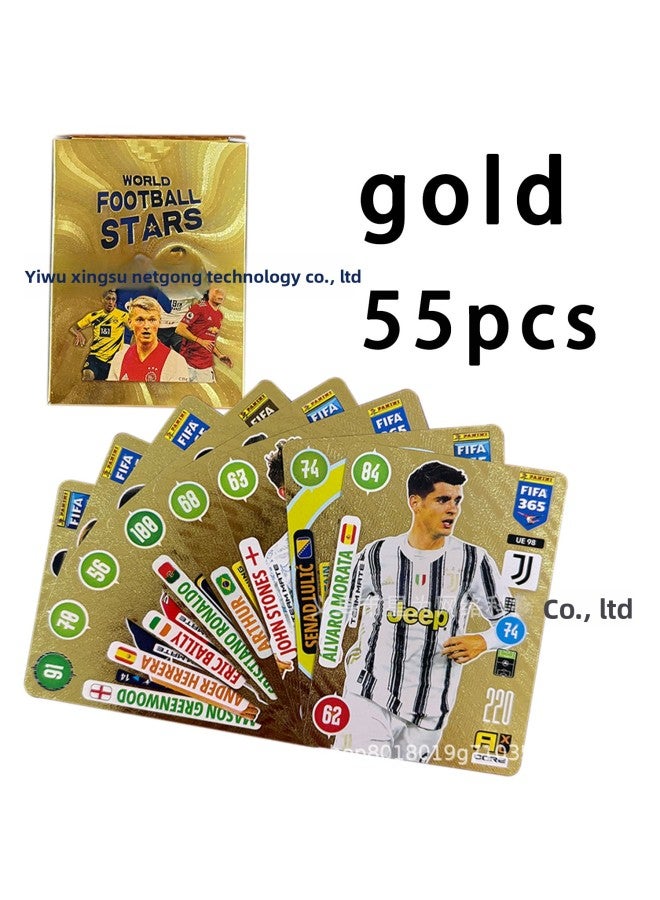 European And American Football Star Cards Dragon Ball Yu-Gi-Oh English Gold And Silver Foil Color Foil Plastic Waterproof Collection Card Game