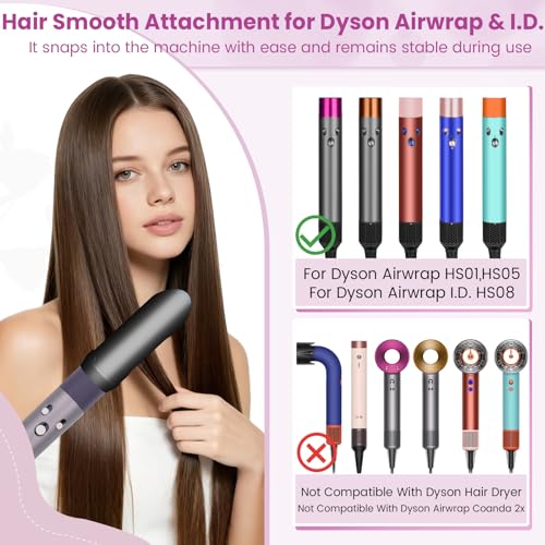 PUREGUST Hair Smooth Attachment Compatible with Dyson Airwrap HS01 HS05 HS08, Gentle Airflow Finishing Accessory for Dyson Air Wrap, Hair Straightener Replacement for Sleek Polished Straight Finish - Image 2