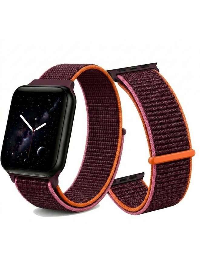 MARGOUN Breathable Nylon Sport Loop Band Compatible with Apple Watch 44mm 45mm 46mm 49mm for Women Men, iWatch Wrist Straps for Ultra 3 2, Se, Series 11 10 9 8 7 - Rose Wood - Image 2